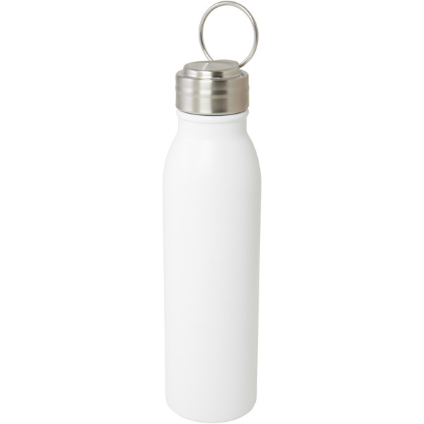 Garrafa de água de aço inoxidável com alça de metal com certificação RCS de 720 ml "Harper" - Branco
