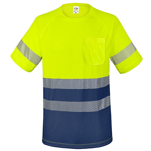 T-SHIRT WITH POCKET AND ELASTIC REFLECTIVE BANDS "QVO"