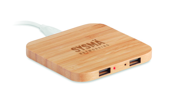 Bamboo polnilec Cuadro 5W, 2 USB priključka