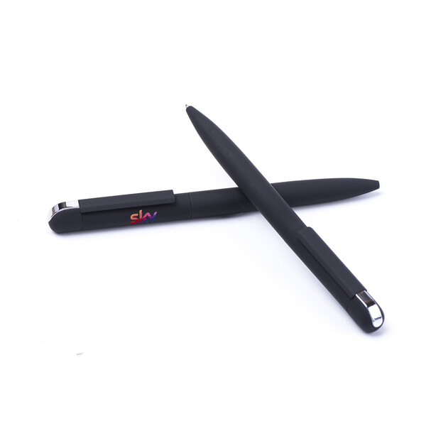 FOLK - BND62 - Stylo à bille en acier inoxydable recyclé - Noir finition rubber