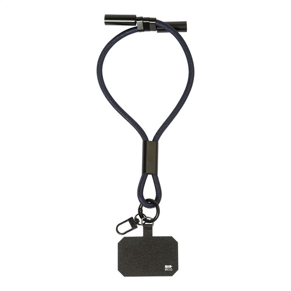 Bracelet pour téléphone portable en RPET 60 W CuffCharge - Bleu Foncé