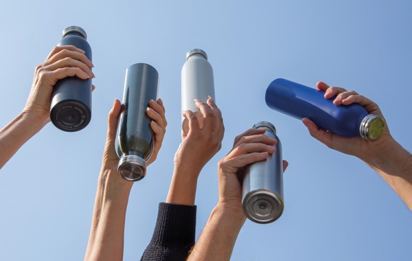 Auslaufgeschützte Kupfer-Vakuum-Flasche - Silber