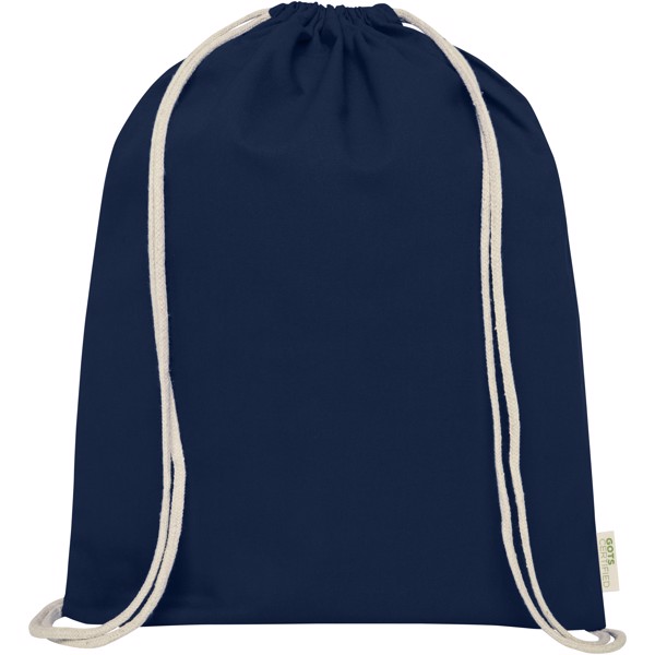 Sac à dos avec cordon en coton organique Orissa 140 g/m² 5L - Marine