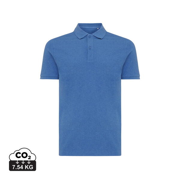 Polo tričko IQONIQ Yosemite z recykl. bavlny - Heather Blue / S