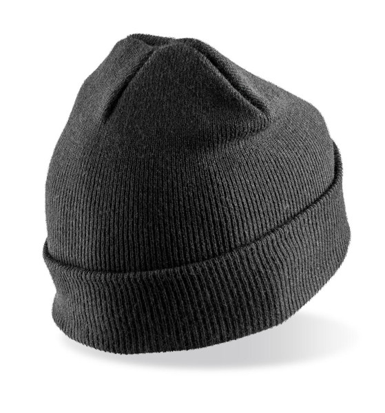 Recycled Double Knit Printers Beanie - Grey / ONE SIZE