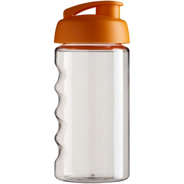 Bidon H2O Bop® o pojemności 500 ml z wieczkiem zaciskowym - Przezroczysty / Pomarańczowy