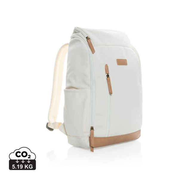 Batoh na 15" notebook Impact z 16 oz. recykl. canvas AWARE™ - Off White