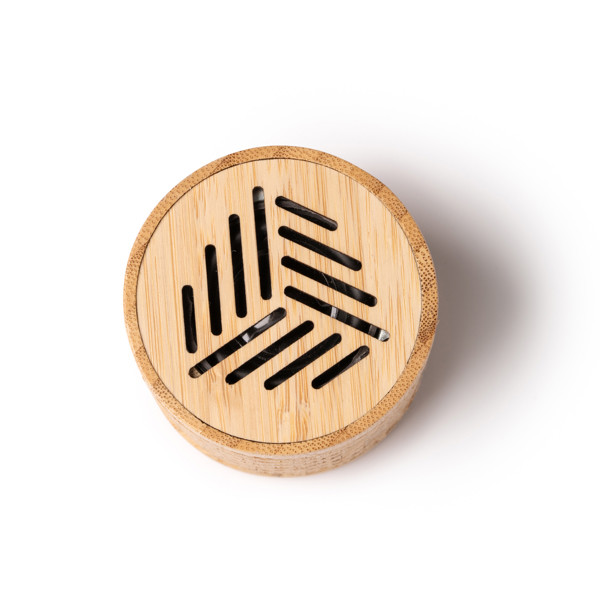 Altavoz inalámbrico personalizado de bambú y fibras naturales 3W con Bluetooth