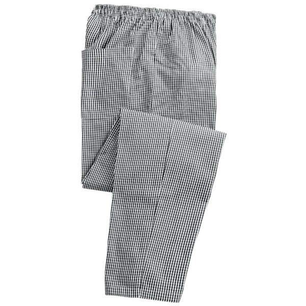 Chef's Pull-On Trousers - Black / White Check / 2XL