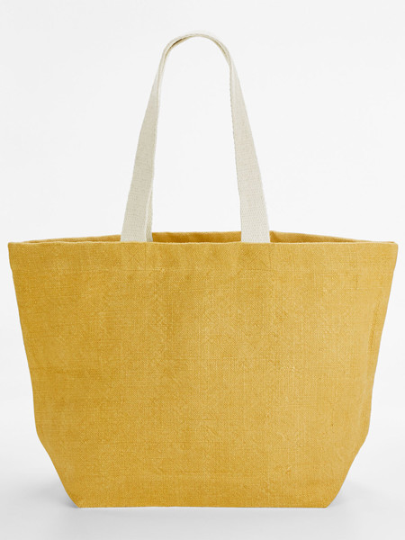 Soft Washed Jute Beach Bag - Saffron