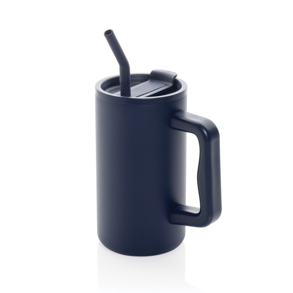 Mug Cube 800ml en acier recyclé certifiée RCS - Bleu Marine