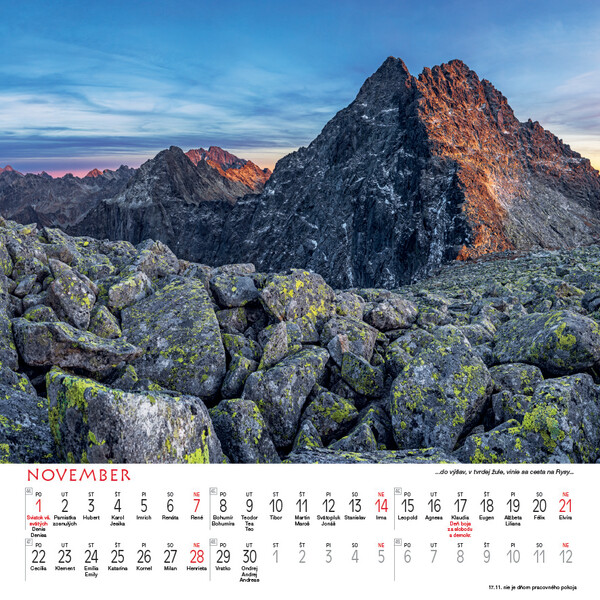 Nástenný Kalendár Tatry Štvorec 2027