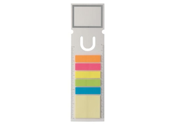 Bogmærke/sticky notes/firkant - Hvid