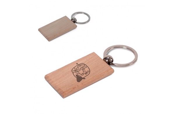 Key ring wood rectangular