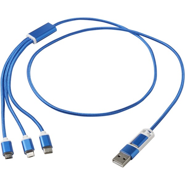Câble de charge 5-1 Versatile en aluminium recyclé - Bleu royal