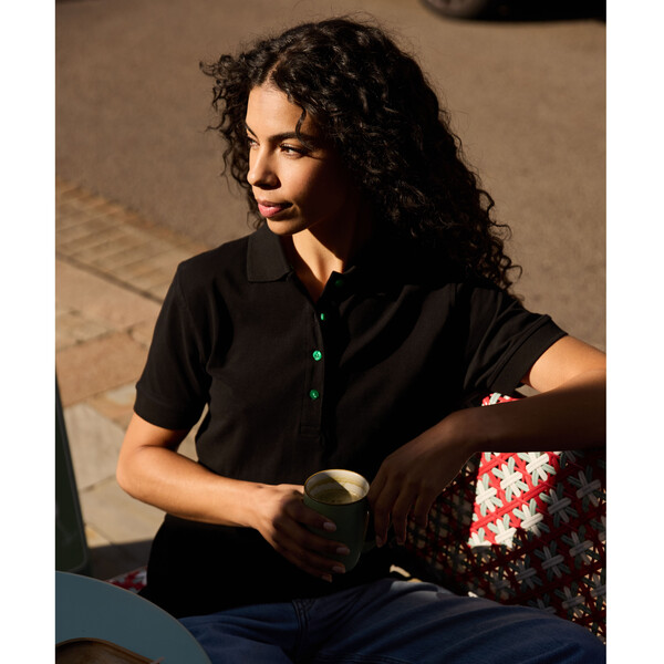 Polo femme boutons contrastés - NAVY / RED / S