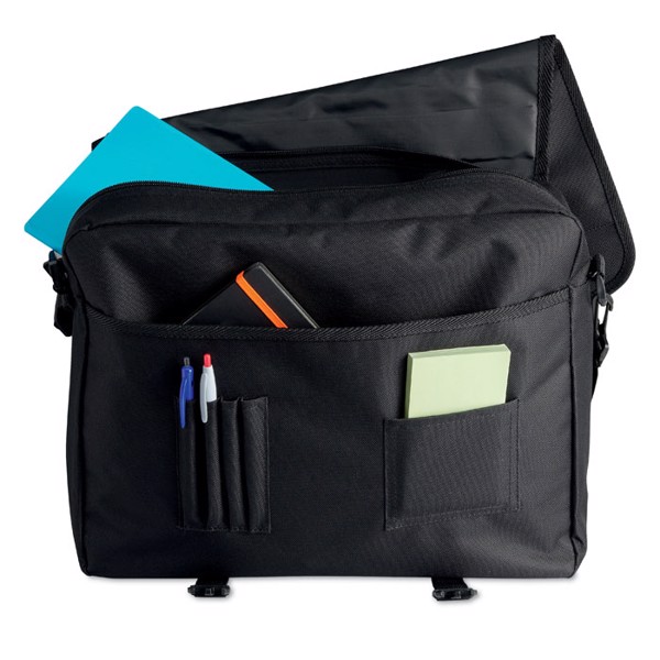 Flapa document bag 600D polyester, 400x320x100mm - Black