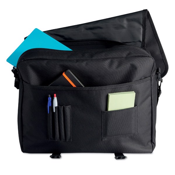 600D polyester document bag Flapa - Black