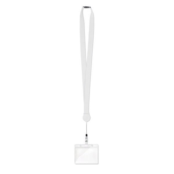 Lanyard retractable clip Zip Lanyard - White