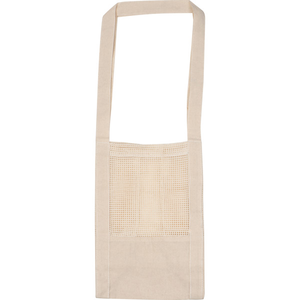Cotton bag with crocheted part BENEDIKT - White