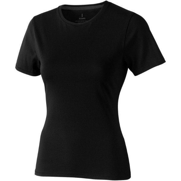 T-shirt de manga curta Nanaimo de mulher - Preto liso / M