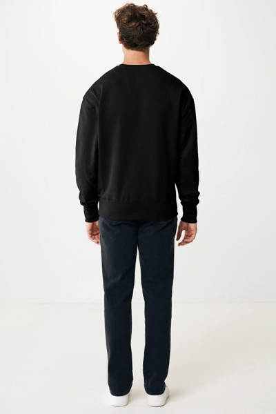 Sweater à col rond en coton recyclé Iqoniq Kruger - Noir / XL