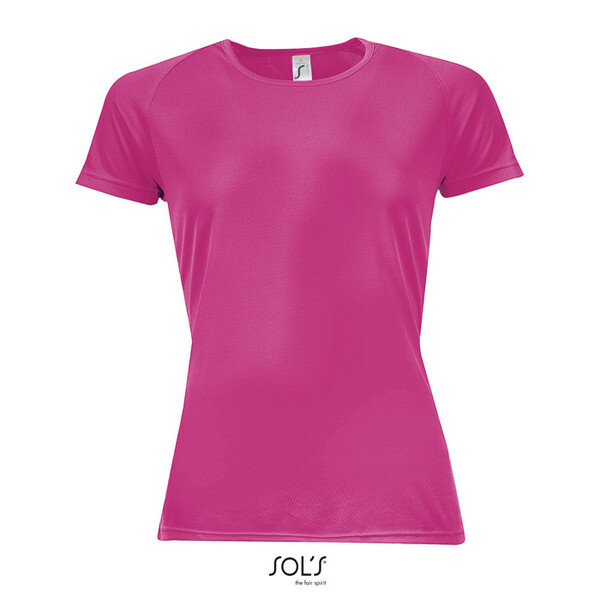 SPORTY T-SHIRT SENHORA 140g Sporty Women - Rosa Néon 2XL