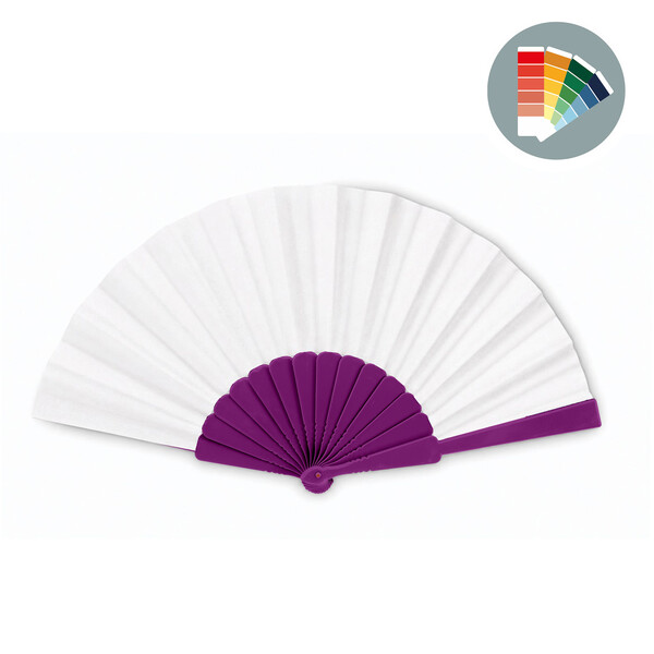 Full colour plastic hand fan - Own PMS