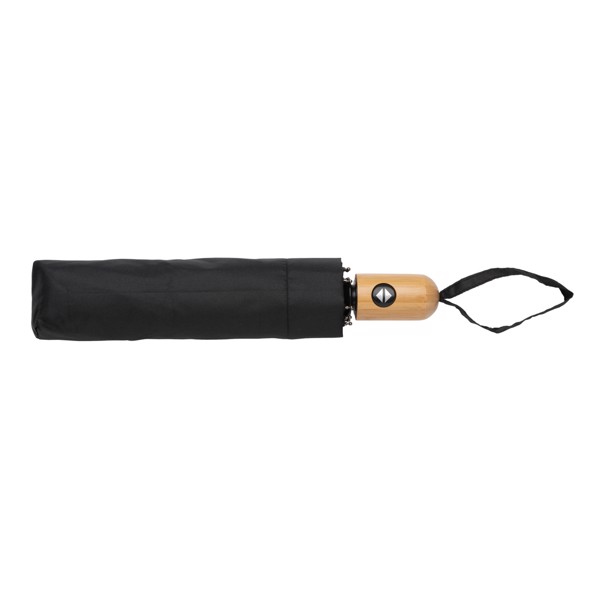 21" bambus auto-open/close deštník Impact ze 190T RPET AWARE - Černá