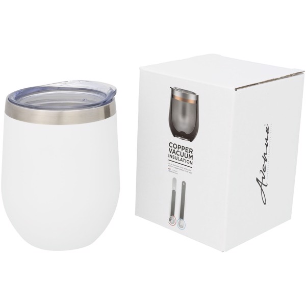 Corzo 350 ml copper vacuum insulated cup - White