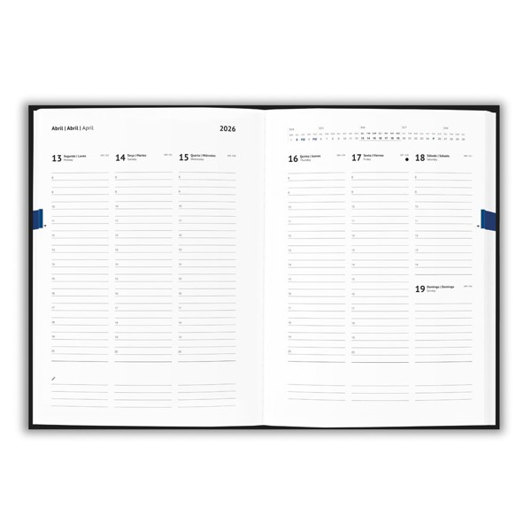 SIMMEL B5. Agenda B5, com argolas, em pele (58% reciclada)