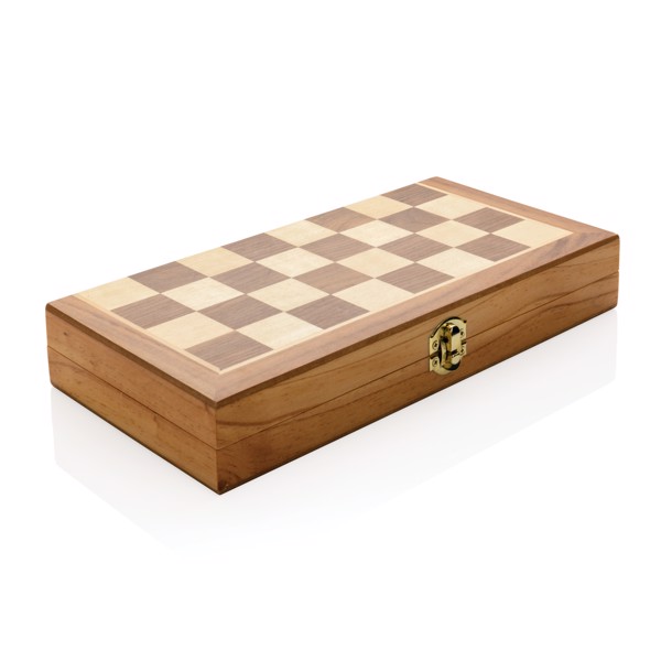 Prémiové dřevěné šachy ve skládací šachovnici