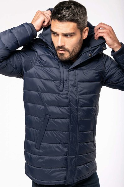 Men's Lightweight Hooded Padded Parka - Black / S