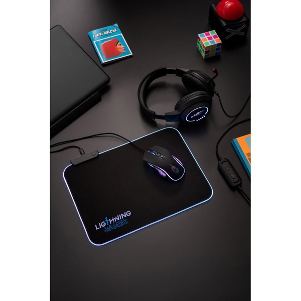 THORNE MOUSEPAD RGB. Tapete para rato com base em borracha