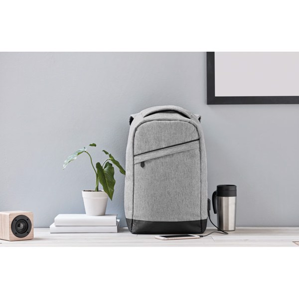 2 tone backpack incl USB plug Berlin - Black