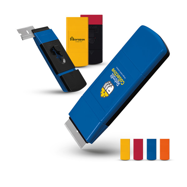 CUTTER GRATTOIR RACLOIR AVEC BLOCAGE DE LAME - Jaune