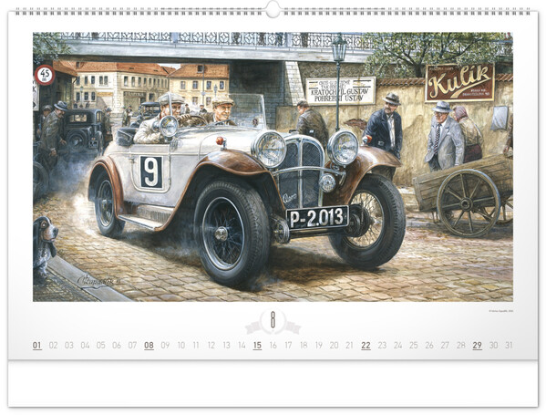 Notique Nástěnný Kalendář Oldtimers – Václav Zapadlík 2027, 64 x 42 cm