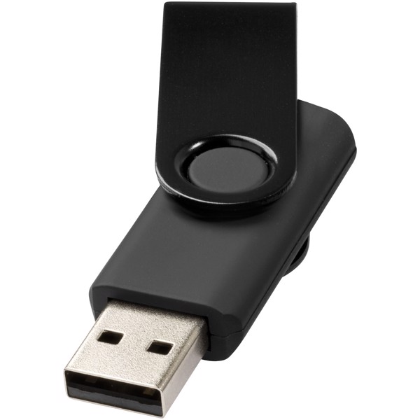 Clé USB rotative métallisée - Noir / 64GB