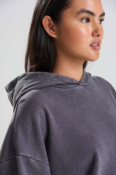 Vintage Washed Hoodie - Washed Black / XS