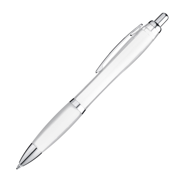 Ball pen with colored transparent shaft MELISSA - White