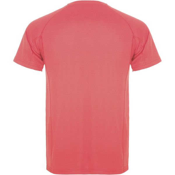 T-shirt sportiva da uomo a maniche corte Montecarlo - Corallo fluo / S