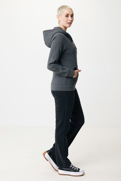 Iqoniq Abisko recycled cotton zip through hoodie - Heather Anthracite / L