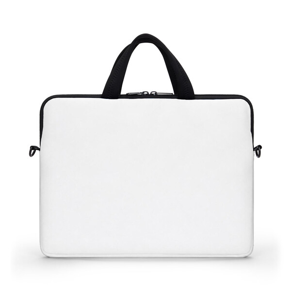 Sublimated neoprene laptop sleeve with zipper and trolley sleeve - 42x31cm / Black shoulderstrap