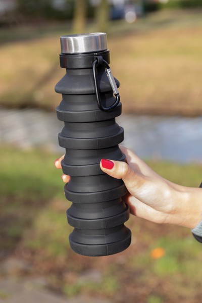 Xd Collection collapsible silicone bottle, 550ml - Black
