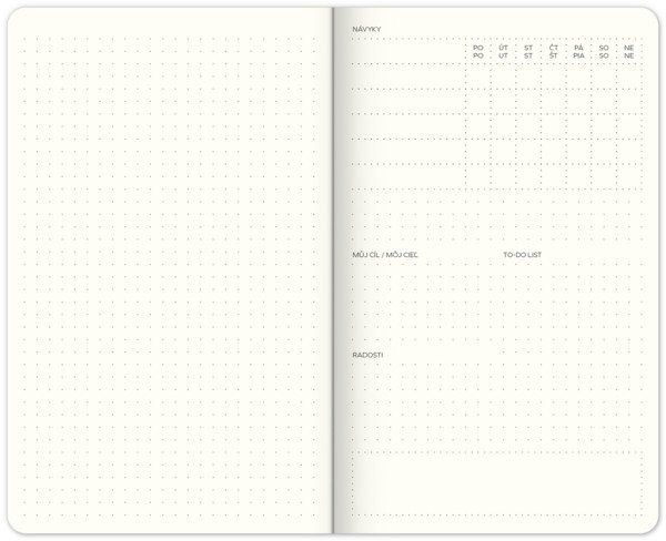Týdenní Nedatovaný Diář My Bullet Planner, 13 x 21 cm Cz/Sk