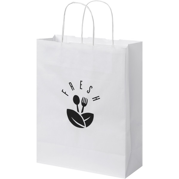 Kraft 80 g/m2 paper bag with twisted handles - medium - White