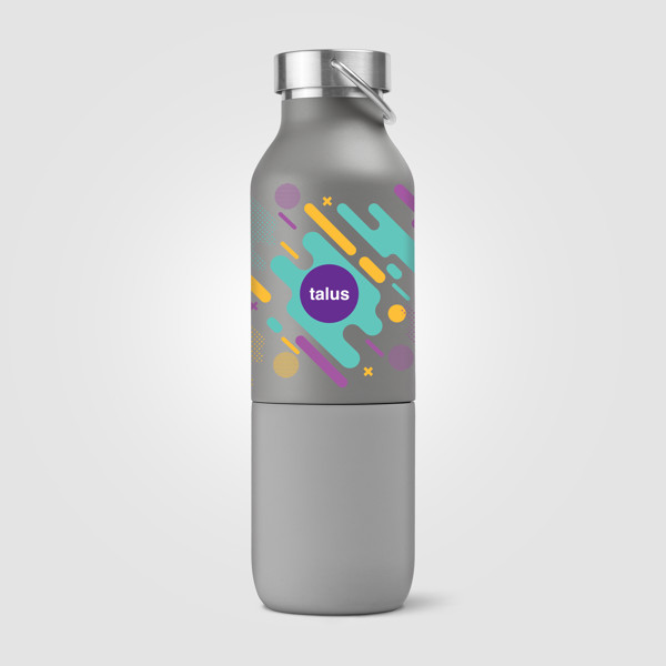 Freya Duo – 2-in-1 590 ml Double-Wall Recycled Stainless Steel Bottle with 325 ml Tumbler - Grey / 4 Colour inkjet