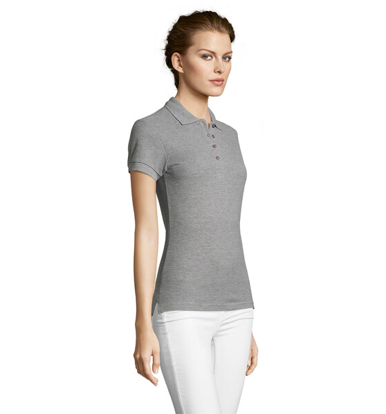PEOPLE Damskie POLO 210g - Szary melanż / 3XL