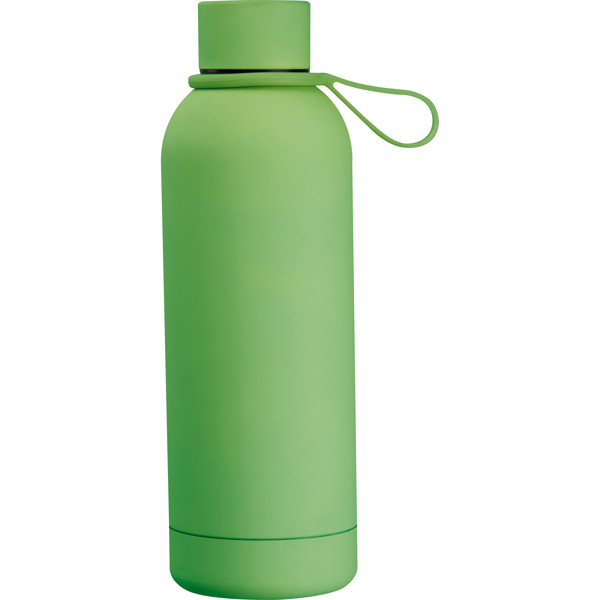 Rubberised drinking bottle with loop, 500 ml KENDRA - Apple Green