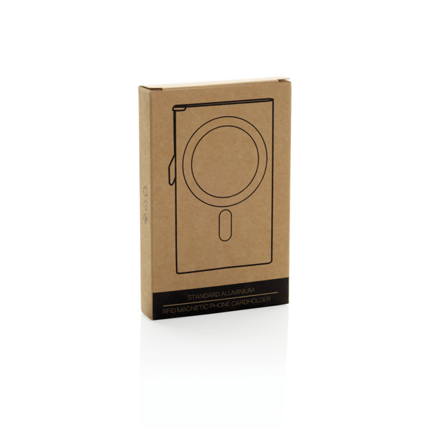 Hliníkové pouzdro na karty s RFID magnetem - Černá